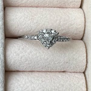 Trillion Diamond White Gold Ring